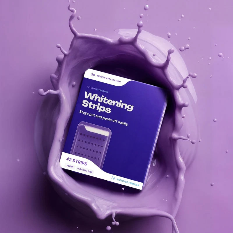 Tiras blanqueadoras púrpura para una sonrisa más blanca