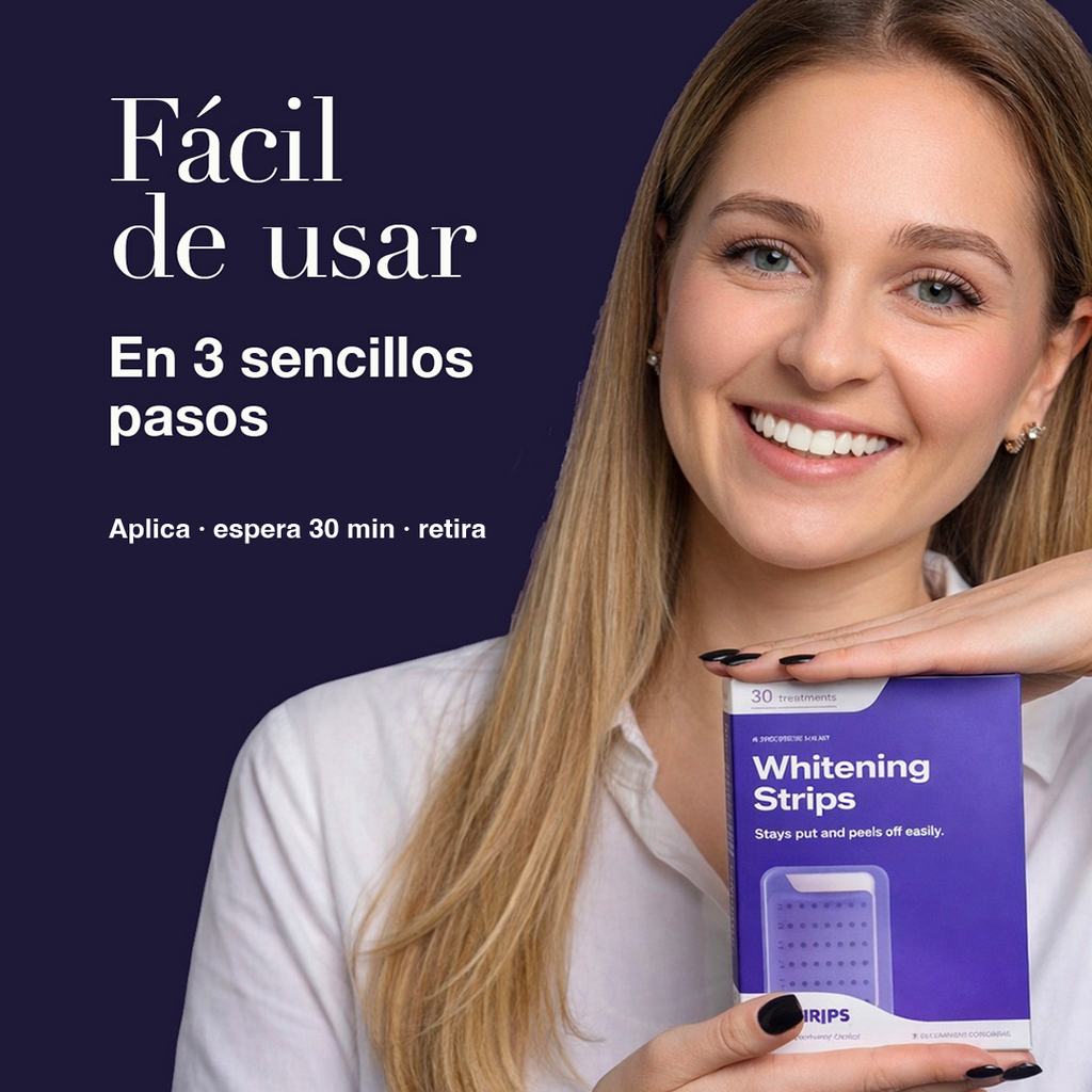 Tiras blanqueadoras púrpura para una sonrisa más blanca en 30 min