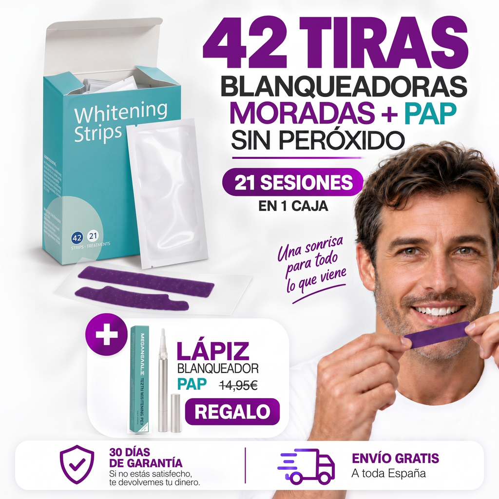 Tiras blanqueadoras moradas modosmile